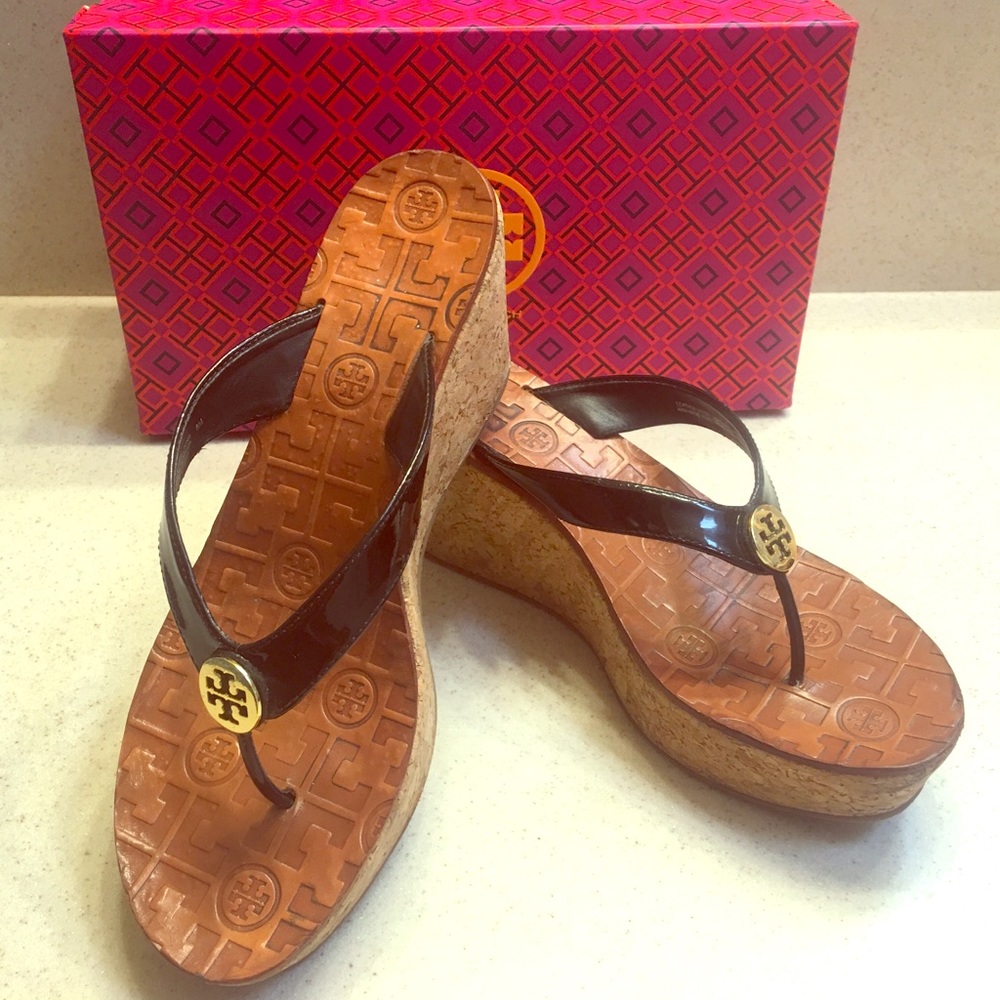 Tory Burch Cork Wedge Thong